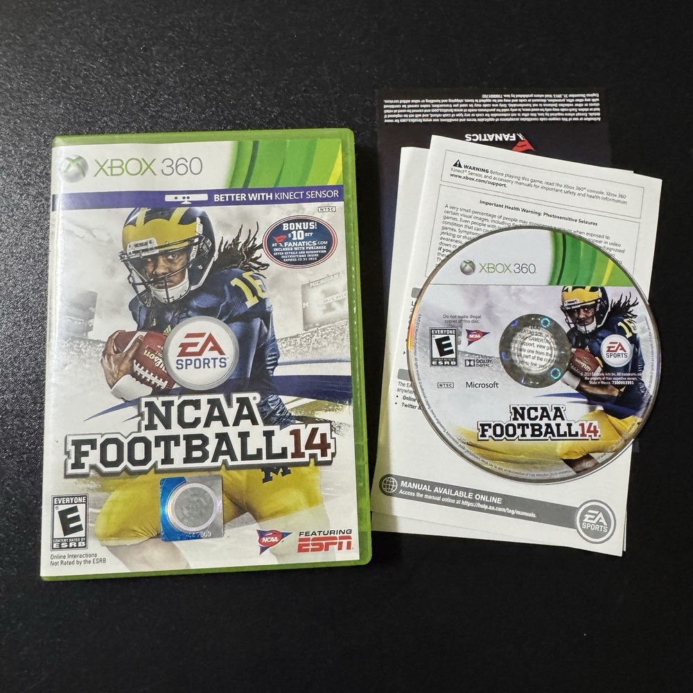 NCAA Football 14 (Microsoft Xbox 360) Complete In Box CIB TESTED